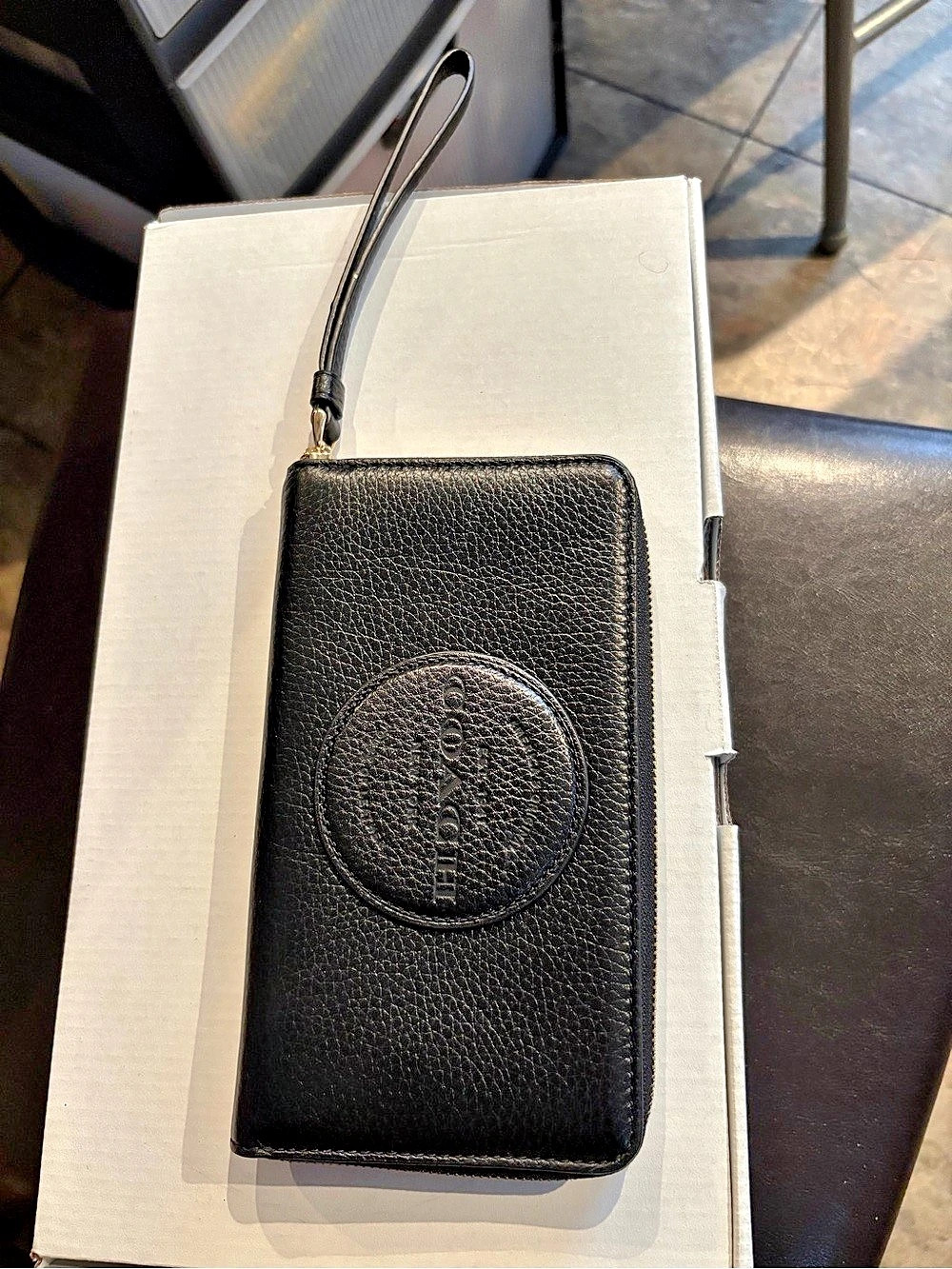 Coach Long Zip Around Wallet Black C3441
